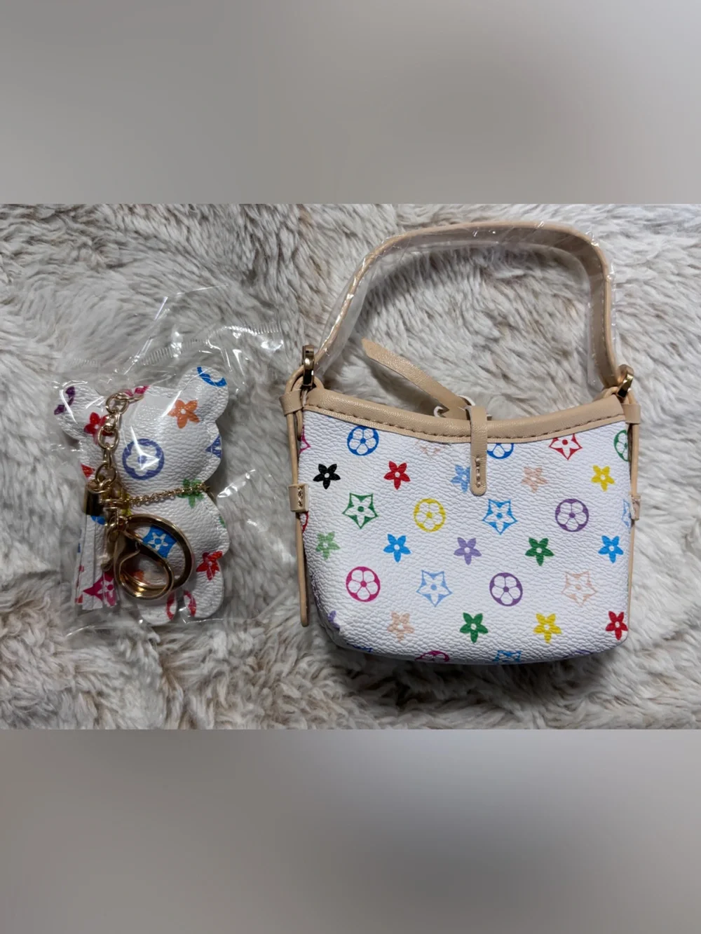Monogram Kids Mini Purse and Teddy Bear Purse Charm